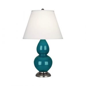 Настольная лампа Robert Abbey Double Gourd 13" Table Lamp Peacock/Antique Silver