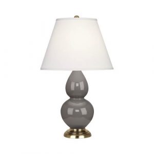 Настольная лампа Robert Abbey Double Gourd 13" Table Lamp Smokey Taupe/Antique Brass