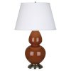 Настольная лампа Robert Abbey Double Gourd 19" Table Lamp Cinnamon/Antique Silver