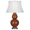 Настольная лампа Robert Abbey Double Gourd 19" Table Lamp Cinnamon/Antique Silver
