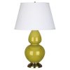 Настольная лампа Robert Abbey Double Gourd 19" Table Lamp Citron/Antique Brass