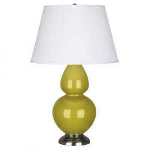 Настольная лампа Robert Abbey Double Gourd 19" Table Lamp Citron/Antique Silver