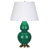 Настольная лампа Robert Abbey Double Gourd 19" Table Lamp Emerald/Antique Brass