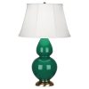Настольная лампа Robert Abbey Double Gourd 19" Table Lamp Emerald/Antique Brass