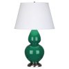 Настольная лампа Robert Abbey Double Gourd 19" Table Lamp Emerald/Antique Silver