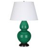 Настольная лампа Robert Abbey Double Gourd 19" Table Lamp Emerald/Bronze