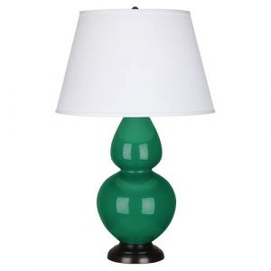 Настольная лампа Robert Abbey Double Gourd 19" Table Lamp Emerald/Bronze