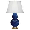 Настольная лампа Robert Abbey Double Gourd 19" Table Lamp Marine Blue/Antique Brass