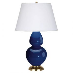 Настольная лампа Robert Abbey Double Gourd 19" Table Lamp Marine Blue/Antique Brass