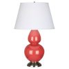 Настольная лампа Robert Abbey Double Gourd 19" Table Lamp Melon/Antique Silver