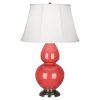 Настольная лампа Robert Abbey Double Gourd 19" Table Lamp Melon/Antique Silver