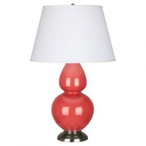 Настольная лампа Robert Abbey Double Gourd 19" Table Lamp Melon/Antique Silver