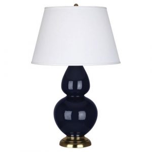 Настольная лампа Robert Abbey Double Gourd 19" Table Lamp Midnight Blue/Antique Brass