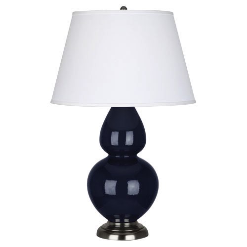 Настольная лампа Robert Abbey Double Gourd 19" Table Lamp Midnight Blue/Antique Silver