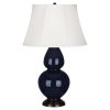 Настольная лампа Robert Abbey Double Gourd 19" Table Lamp Midnight Blue/Bronze