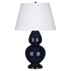 Настольная лампа Robert Abbey Double Gourd 19" Table Lamp Midnight Blue/Bronze