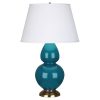 Настольная лампа Robert Abbey Double Gourd 19" Table Lamp Peacock/Antique Brass
