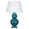 Настольная лампа Robert Abbey Double Gourd 19" Table Lamp Peacock/Antique Silver