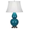 Настольная лампа Robert Abbey Double Gourd 19" Table Lamp Peacock/Antique Silver