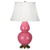 Настольная лампа Robert Abbey Double Gourd 19" Table Lamp Pink/Antique Brass