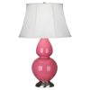 Настольная лампа Robert Abbey Double Gourd 19" Table Lamp Pink/Antique Silver