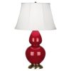 Настольная лампа Robert Abbey Double Gourd 19" Table Lamp Ruby Red/Antique Brass