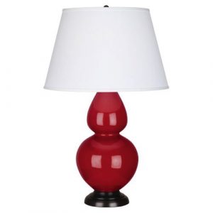 Настольная лампа Robert Abbey Double Gourd 19" Table Lamp Ruby Red/Bronze