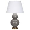 Настольная лампа Robert Abbey Double Gourd 19" Table Lamp Smokey Taupe/Antique Brass