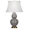 Настольная лампа Robert Abbey Double Gourd 19" Table Lamp Smokey Taupe/Antique Brass