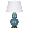 Настольная лампа Robert Abbey Double Gourd 19" Table Lamp Steel Blue/Antique Brass