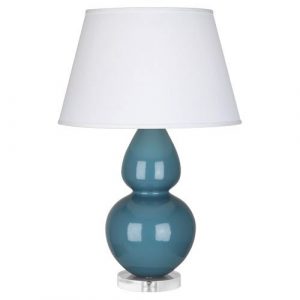 Настольная лампа Robert Abbey Double Gourd 19" Table Lamp Steel Blue/Lucite