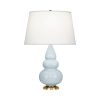 Настольная лампа Robert Abbey Triple Gourd 16" Table Lamp Baby Blue/Antique Brass