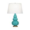 Настольная лампа Robert Abbey Triple Gourd 16" Table Lamp Egg Blue/Antique Brass