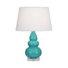 Настольная лампа Robert Abbey Triple Gourd 16" Table Lamp Egg Blue/Lucite