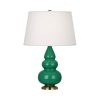 Настольная лампа Robert Abbey Triple Gourd 16" Table Lamp Emerald/Antique Brass
