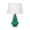 Настольная лампа Robert Abbey Triple Gourd 16" Table Lamp Emerald/Antique Silver