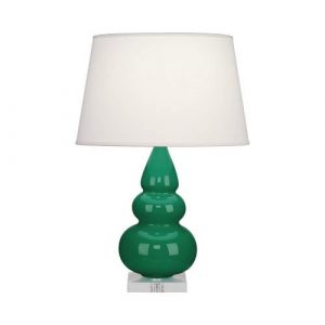 Настольная лампа Robert Abbey Triple Gourd 16" Table Lamp Emerald/Lucite