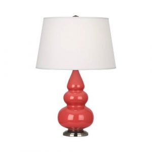 Настольная лампа Robert Abbey Triple Gourd 16" Table Lamp Melon/Antique Silver