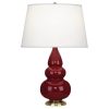 Настольная лампа Robert Abbey Triple Gourd 16" Table Lamp Oxblood/Antique Brass