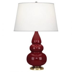 Настольная лампа Robert Abbey Triple Gourd 16" Table Lamp Oxblood/Antique Brass