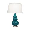 Настольная лампа Robert Abbey Triple Gourd 16" Table Lamp Peacock/Antique Silver