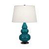 Настольная лампа Robert Abbey Triple Gourd 16" Table Lamp Peacock/Bronze