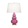Настольная лампа Robert Abbey Triple Gourd 16" Table Lamp Pink/Antique Brass