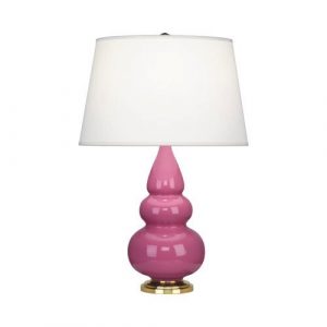 Настольная лампа Robert Abbey Triple Gourd 16" Table Lamp Pink/Antique Brass