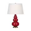 Настольная лампа Robert Abbey Triple Gourd 16" Table Lamp Ruby Red/Antique Brass