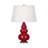 Настольная лампа Robert Abbey Triple Gourd 16" Table Lamp Ruby Red/Antique Silver