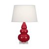 Настольная лампа Robert Abbey Triple Gourd 16" Table Lamp Ruby Red/Lucite
