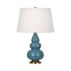 Настольная лампа Robert Abbey Triple Gourd 16" Table Lamp Steel Blue/Antique Brass