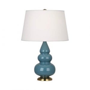 Настольная лампа Robert Abbey Triple Gourd 16" Table Lamp Steel Blue/Antique Brass