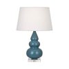 Настольная лампа Robert Abbey Triple Gourd 16" Table Lamp Steel Blue/Lucite
